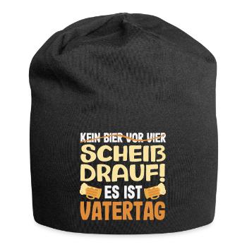 Lustiges Vatertag Geschenk Papa Bier - Jersey-Beanie - Schwarz - Vorne