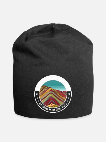 Regenbogenberg Peru Farbexplosion - Jersey-Beanie - Schwarz