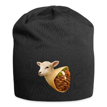 Lamm-Döner | Reduzierter Fleischkonsum - Jersey-Beanie - Schwarz - Vorne