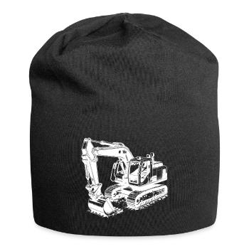 Excavator shovel hero and muscleman with cab - Jersey Beanie - black - Front