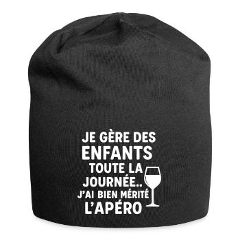 Ich kümmere mich den ganzen Tag um Kinder, Weihnachtsgeschenk - Jersey-Beanie - Schwarz - Vorne