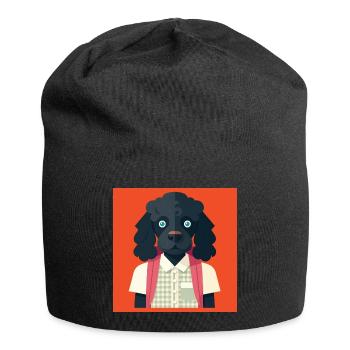 MENSCHLICHER HUND – Baby & Kinder - Jersey-Beanie - Schwarz - Vorne