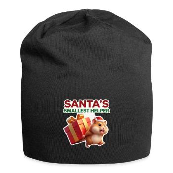 Santa's Smallest Helper Hamster - Jersey Beanie - black - Front