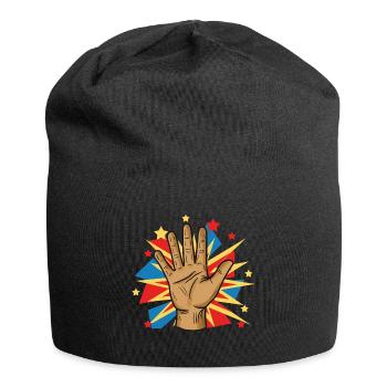 Comic hand with explosion burst - Jersey Beanie - black - Front