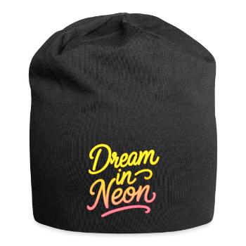 Rêve en écriture néon néon - Bonnet en jersey - noir - Devant