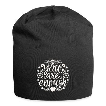Du bist genug Selbstliebe-Motivationsbestätigung - Jersey-Beanie - Schwarz - Vorne
