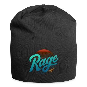 Rage Neon Retro Schriftzug - Jersey-Beanie - Schwarz - Vorne