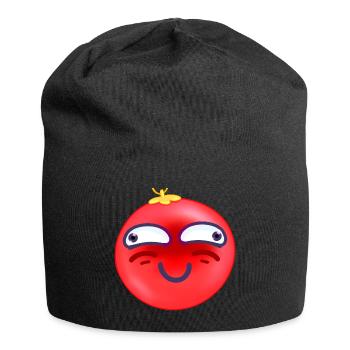 Christmas Ball Embarrassed Smile - Jersey Beanie - black - Front