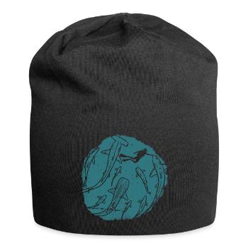 Cercle de la Silhouette des Profondeurs de l’Océan - Bonnet en jersey - noir - Devant