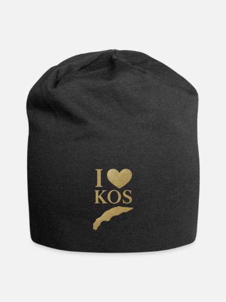 I Love KOS Insel - Jersey-Beanie - Schwarz