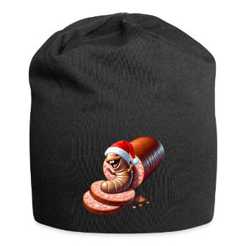Salami Made Santa Caricature - Jersey Beanie - black - Front