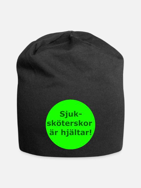 Nurses are heroes! (Green circle) - Jersey Beanie - black