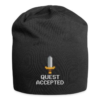 Quest akzeptiertes Pixelschwert - Jersey-Beanie - Schwarz - Vorne