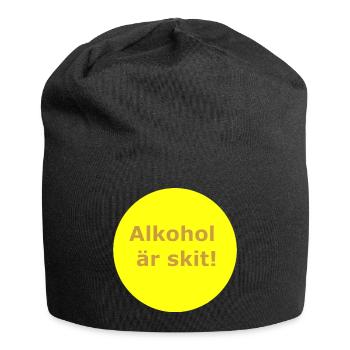 Alkohol ist Scheiße (Gelber Kreis) - Jersey-Beanie - Schwarz - Vorne