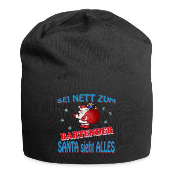 SANTA BARTENDER - Jersey-Beanie - Schwarz - Vorne