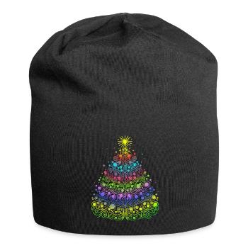 Weihnachtsbaum - Jersey-Beanie - Schwarz - Vorne