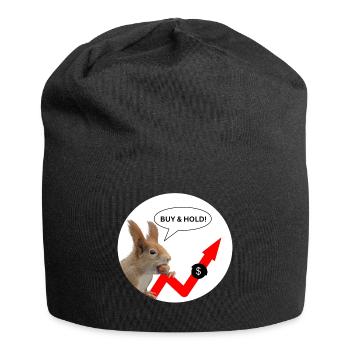 Finanzshirt Eichhörnchen Buy & Hold  - Jersey-Beanie - Schwarz - Vorne