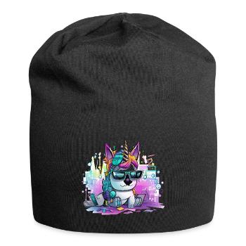 Techicorn Neon Unicorn - Bonnet en jersey - noir - Devant