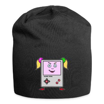 Game Girl – Retro Cartoon Konsole - Jersey-Beanie - Schwarz - Vorne