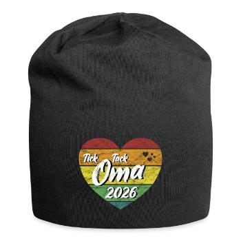 Tick Tack Oma 2026 werdende Uroma Omama 2026 retro - Jersey-Beanie - Schwarz - Vorne