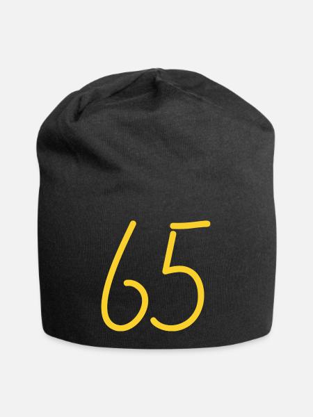 65 - Jersey-Beanie - Schwarz