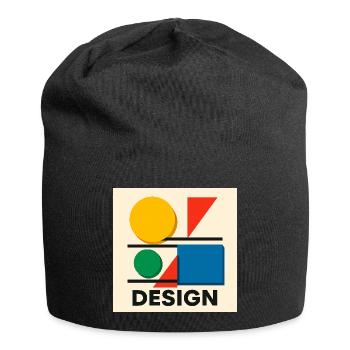 Geometrie Bauhaus Farbige Komposition - Jersey-Beanie - Schwarz - Vorne
