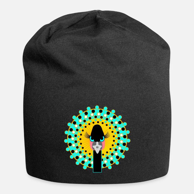 Vogel-Mädchen-Power - Jersey-Beanie - Schwarz