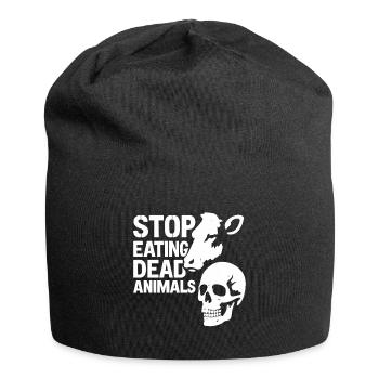 Stops the consumption of dead animals - Jersey Beanie - black - Front