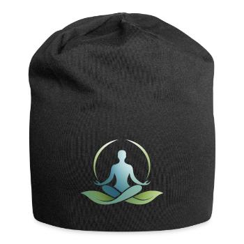 Natur-Yoga-Symbol – Gleichgewicht und Ruhe - Jersey-Beanie - Schwarz - Vorne