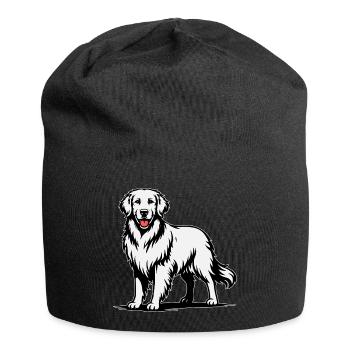 Golden Retriever in stolzer Pose - Jersey-Beanie - Schwarz - Vorne
