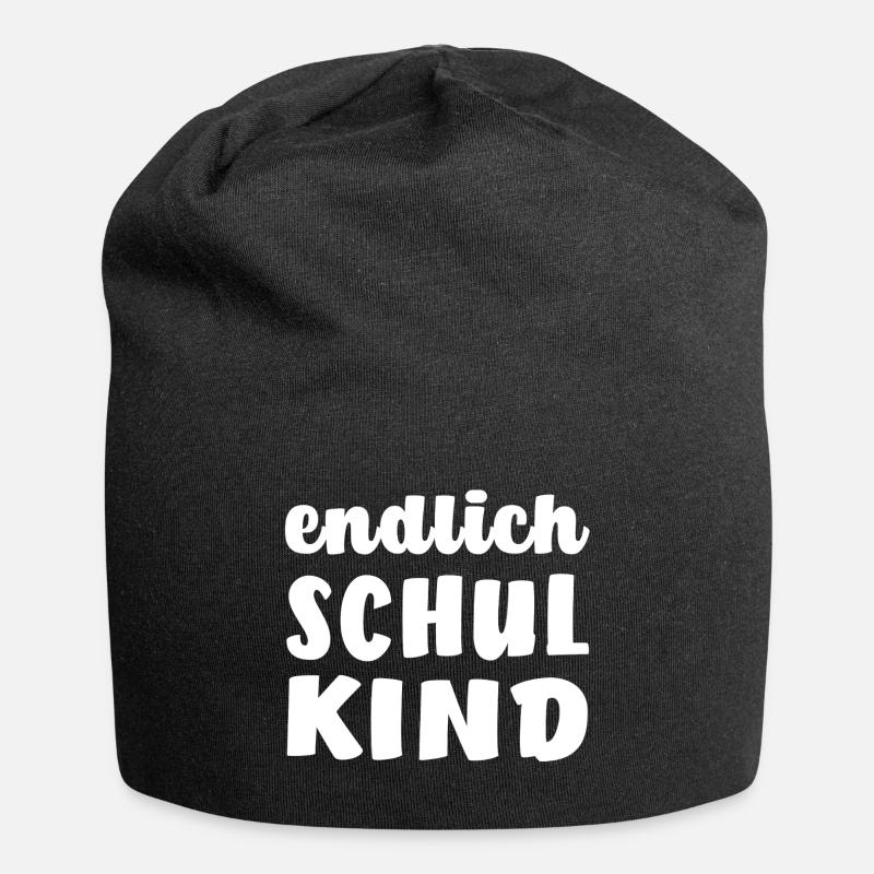 Endlich Schulkind - Jersey-Beanie - Schwarz