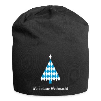 Noël blanc-bleu - Bonnet en jersey - noir - Devant
