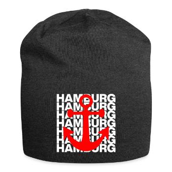 HAMBURG ANKER ROT, HAFEN, MOIN, HH, NORDDEUTSCH - Jersey-Beanie - Anthrazit - Vorne
