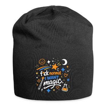 Magie statt Normalität - Jersey-Beanie - Schwarz - Vorne