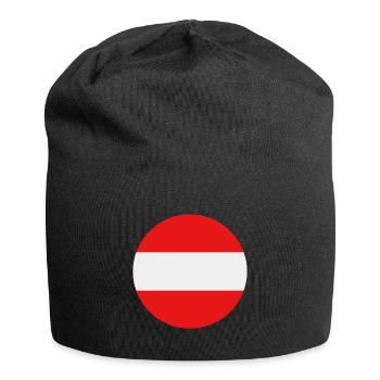 Drapeau rond de l’Autriche - Bonnet en jersey - noir - Devant