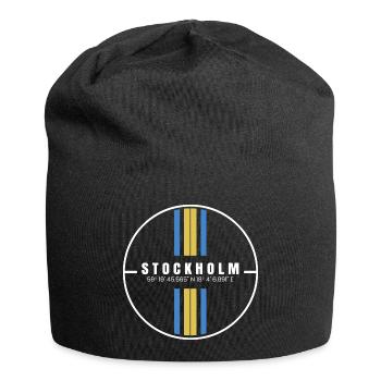 Coordonnées de Stockholm - Bonnet en jersey - noir - Devant