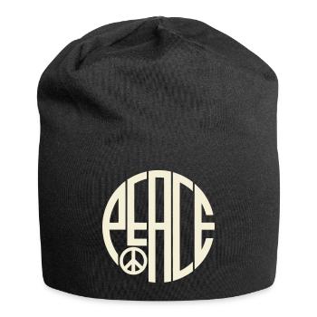 Peace Art Deco Typography - Jersey Beanie - black - Front