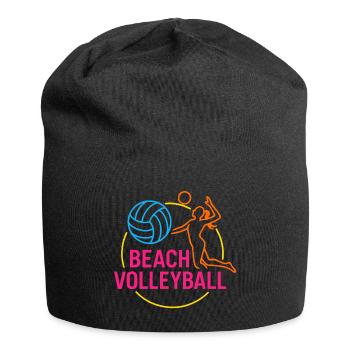 Volley-ball de plage féminin - Bonnet en jersey - noir - Devant