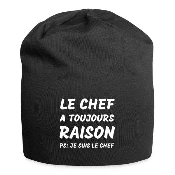 cuisine chef humour cuisinier - Bonnet en jersey - noir - Devant