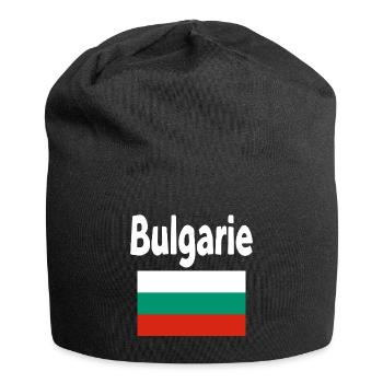 Bulgaria Flag and Bold Typography - Jersey Beanie - black - Front
