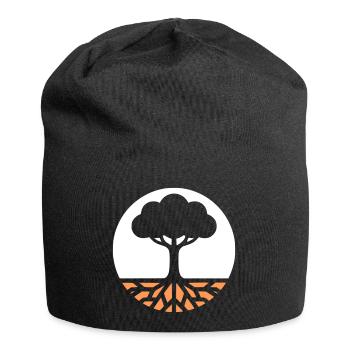 Baum des Lebens Wurzeln - Jersey-Beanie - Schwarz - Vorne