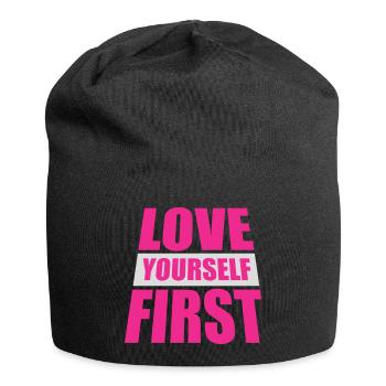 Love Yourself First Self-Love Self-Care - Jersey Beanie - black - Front