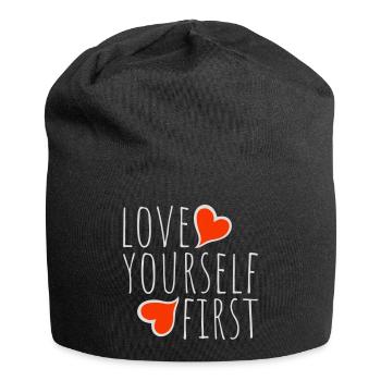Love Yourself First Self-Love Self-Care - Jersey Beanie - black - Front
