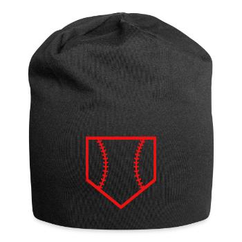 Baseball home plate - Jersey Beanie - black - Front