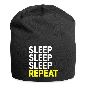 Sommeil Sommeil Sommeil Répéter - Bonnet en jersey - noir - Devant
