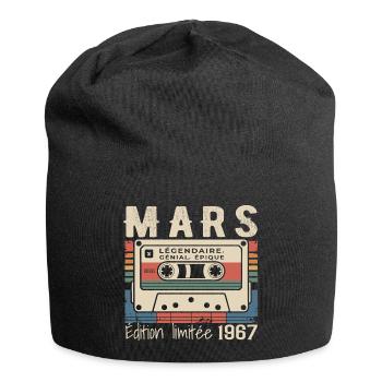 Geburtstag 1967 März 1967 geboren im März 1967 - Jersey-Beanie - Schwarz - Vorne