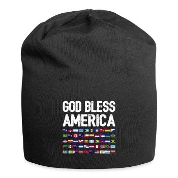 Que Dieu bénisse l’Amérique Continent Tous les pays Patrimoine - Bonnet en jersey - noir - Devant