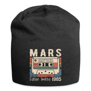 Geburtstag 1985 März 1985 geboren im März 1985 - Jersey-Beanie - Schwarz - Vorne