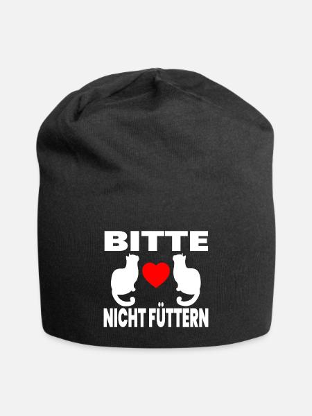 Katzen - Jersey-Beanie - Schwarz