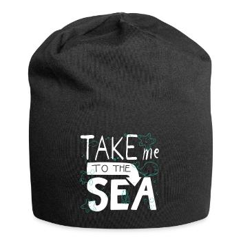 Emmène-moi à la mer – Gribouillage Sea Saying - Bonnet en jersey - noir - Devant